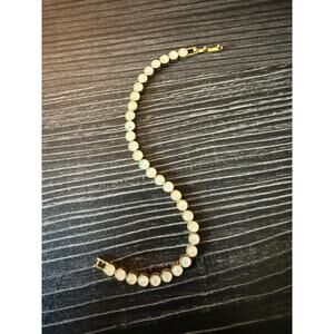 Glittery Opal and Gold Waterproof Clasp Bracelet 7.5 IN